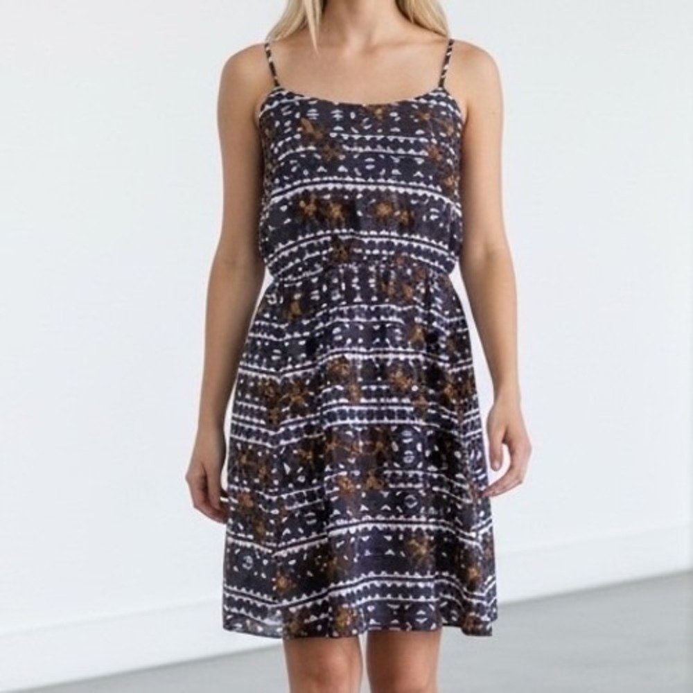 J.CREW Navy Blue Floral Sleeveless Dress Pockets Women's Size 4